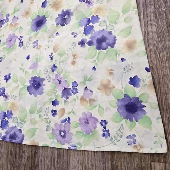 Vtg Floral Slip Skirt Womens M Yellow Midi Cottagecore Boho Fairycore Y2K Dainty - Picture 3 of 6